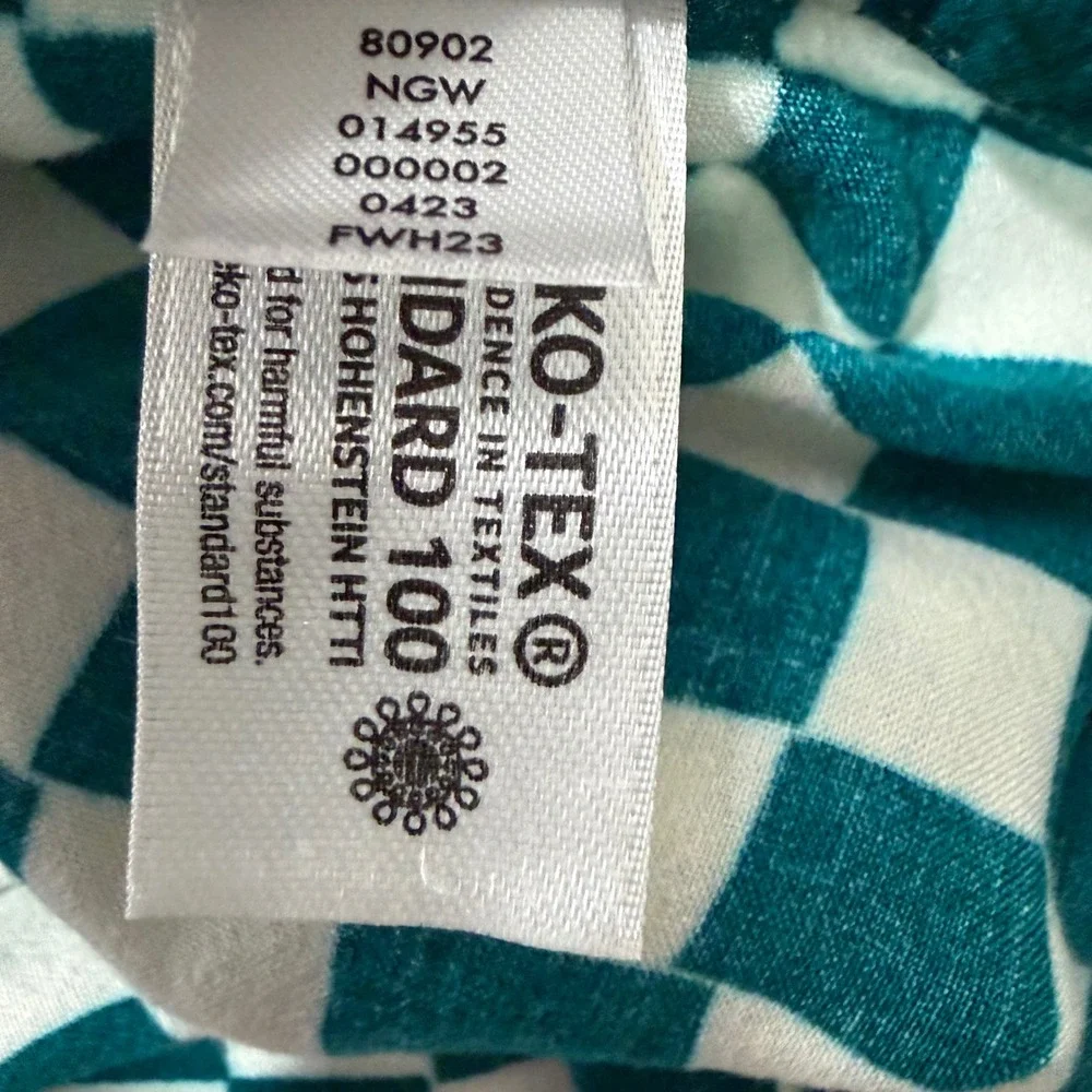 Hanna Andersson Girls Green White Checkered Button Front Dress Pockets 130 US 8